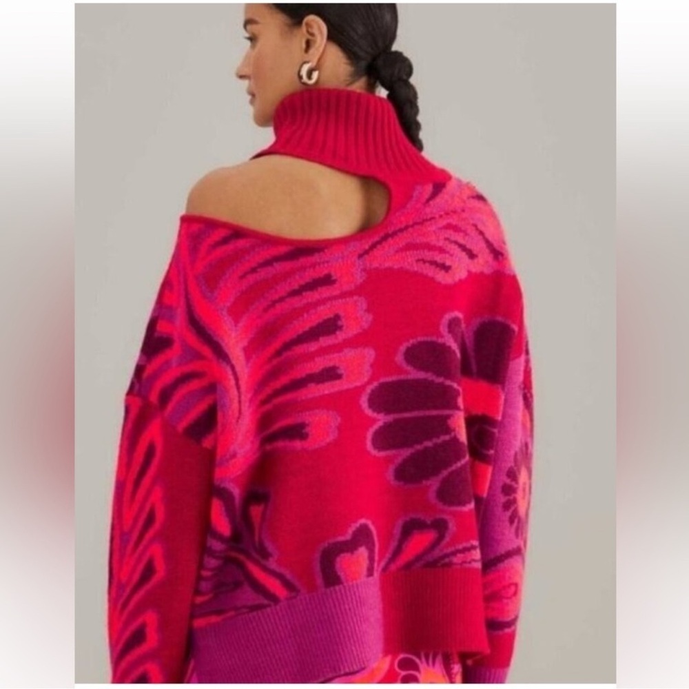 Farm Rio Floral Knit Botanical Print Sweater - Picture 2 of 5